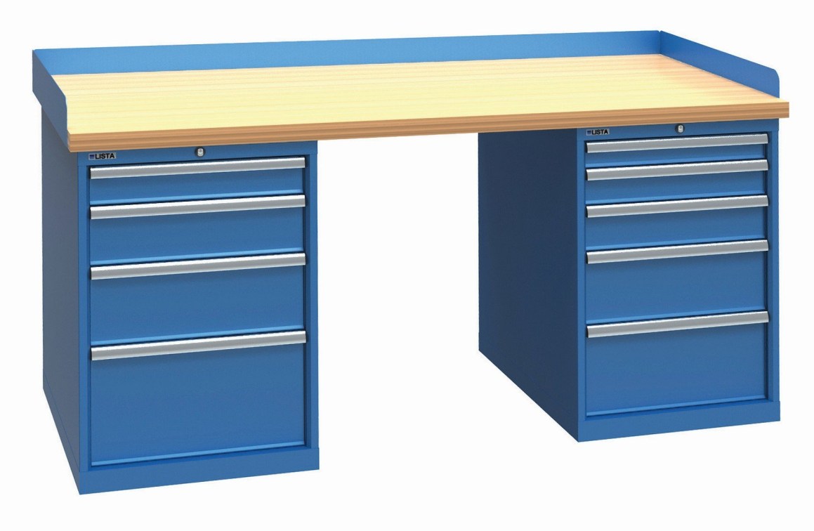 LISTA Industrial Workbenches 72 x 30 Butcher Block Top