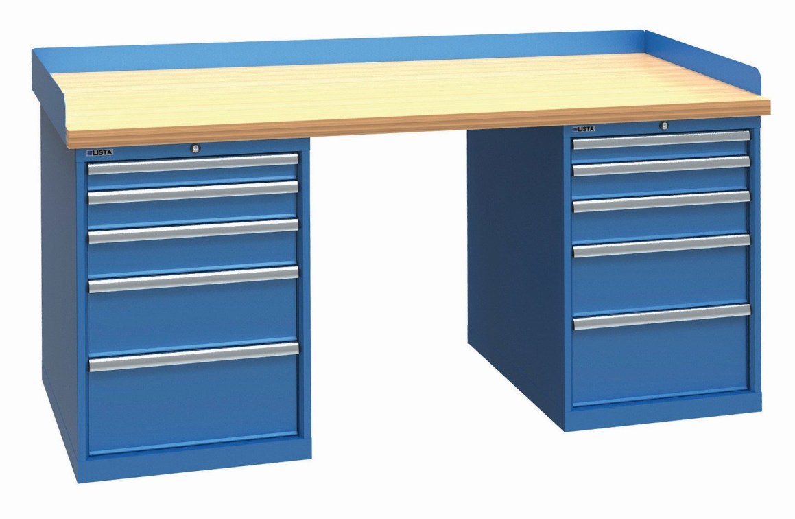 LISTA Industrial Workbenches 72 x 30 Butcher Block Top