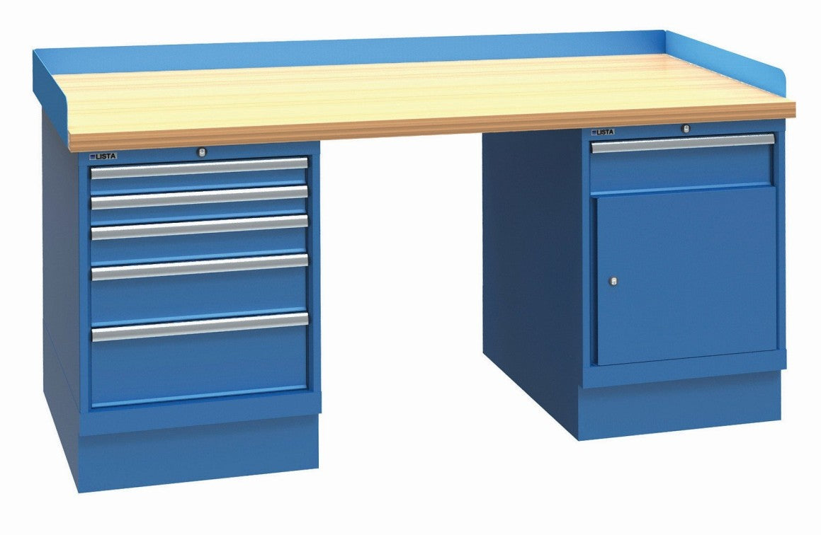LISTA Industrial Workbenches 72 x 30 Butcher Block Top