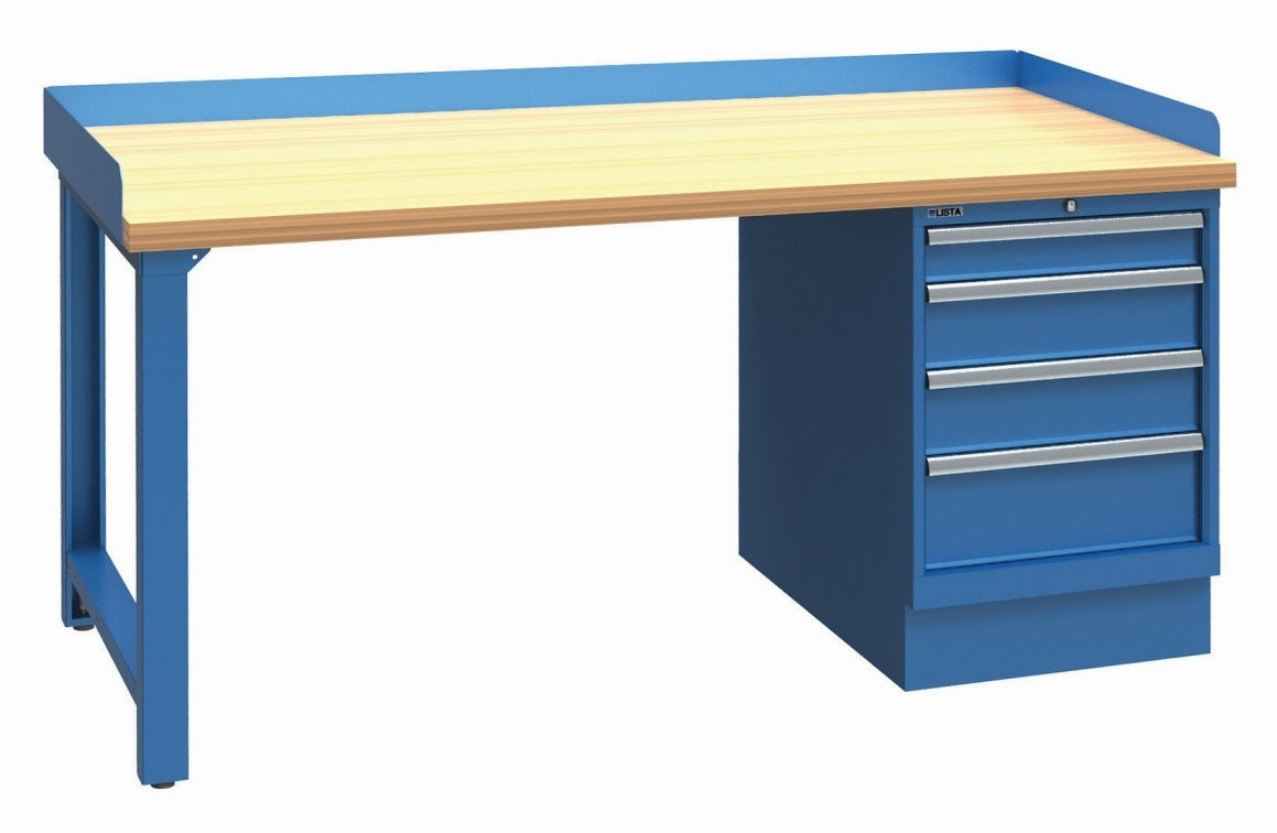 LISTA Industrial Workbenches Butcher Block Top