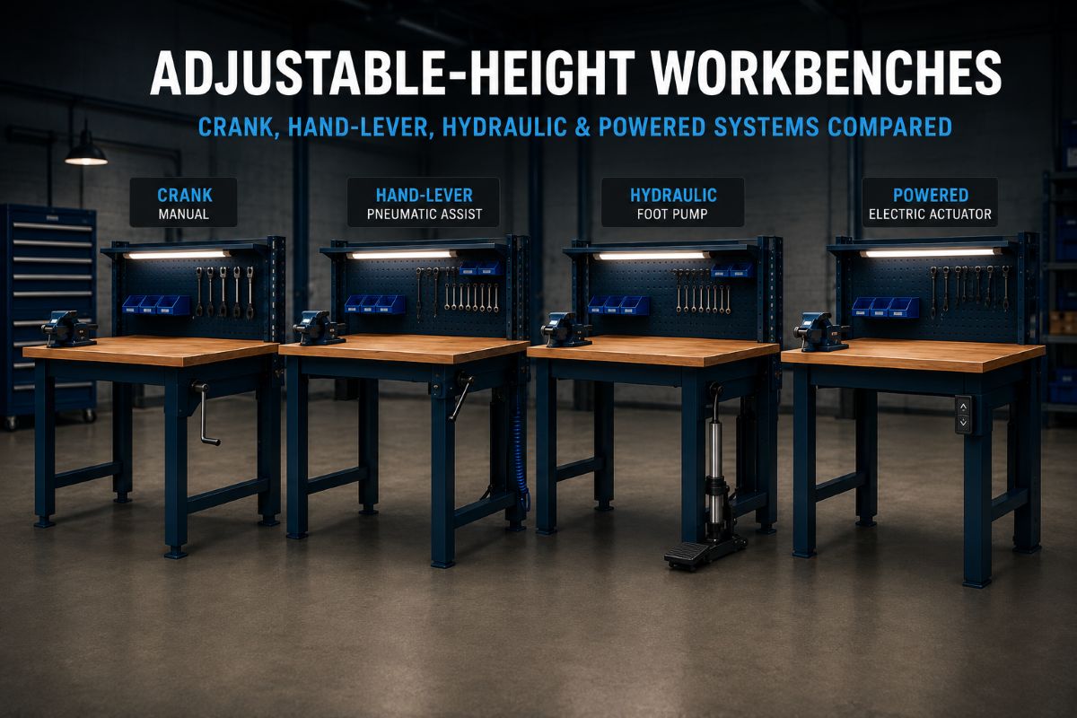 Adjustable-Height Workbenches: Crank, Hand-Lever, Hydraulic & Powered Systems Compared