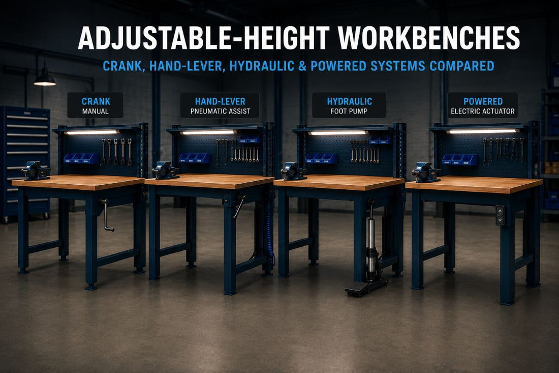 Adjustable-Height Workbenches: Crank, Hand-Lever, Hydraulic & Powered Systems Compared