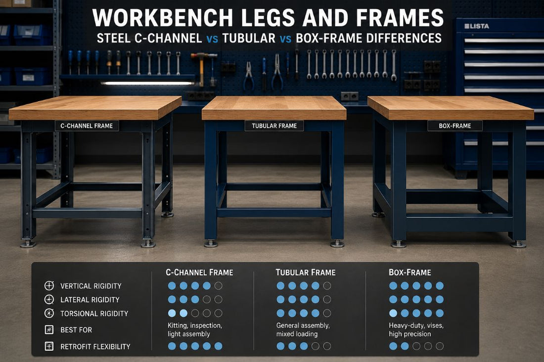 Workbench Legs and Frames: Steel C-Channel, Tubular & Box-Frame Differences