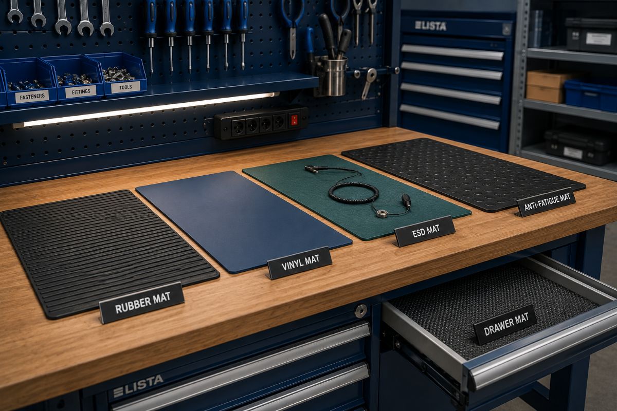 Workbench Mats Compared: ESD, Anti-Fatigue, Vinyl & Rubber Top Choices