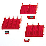 LISTA Red Slotted Grooved Trays